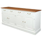 TASMANIA SOLID MAHOGANY BUFFET/SIDEBOARD 4 DOORS & 4 DRAWERS WHITE BODYWITH A CARAMEL TOP & WHITE BODY - MyChocolateWood