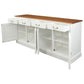 TASMANIA SOLID MAHOGANY BUFFET/SIDEBOARD 4 DOORS & 4 DRAWERS WHITE BODYWITH A CARAMEL TOP & WHITE BODY - MyChocolateWood
