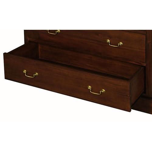 TASMANIA SOLID MAHOGANY JUMBO SIZE 6 DRAWERS TALLBOY IN MAHOGANY - MyChocolateWood