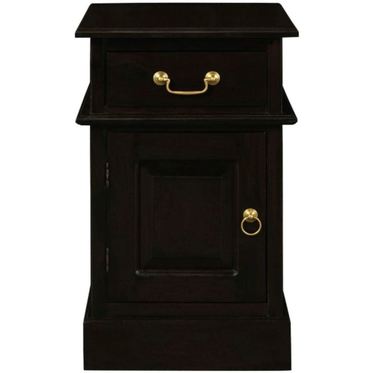 TASMANIA SOLID MAHOGANY TIMBER BEDSIDE TABLE, LEFT HAND SIDE, CHOCOLATE - MyChocolateWood