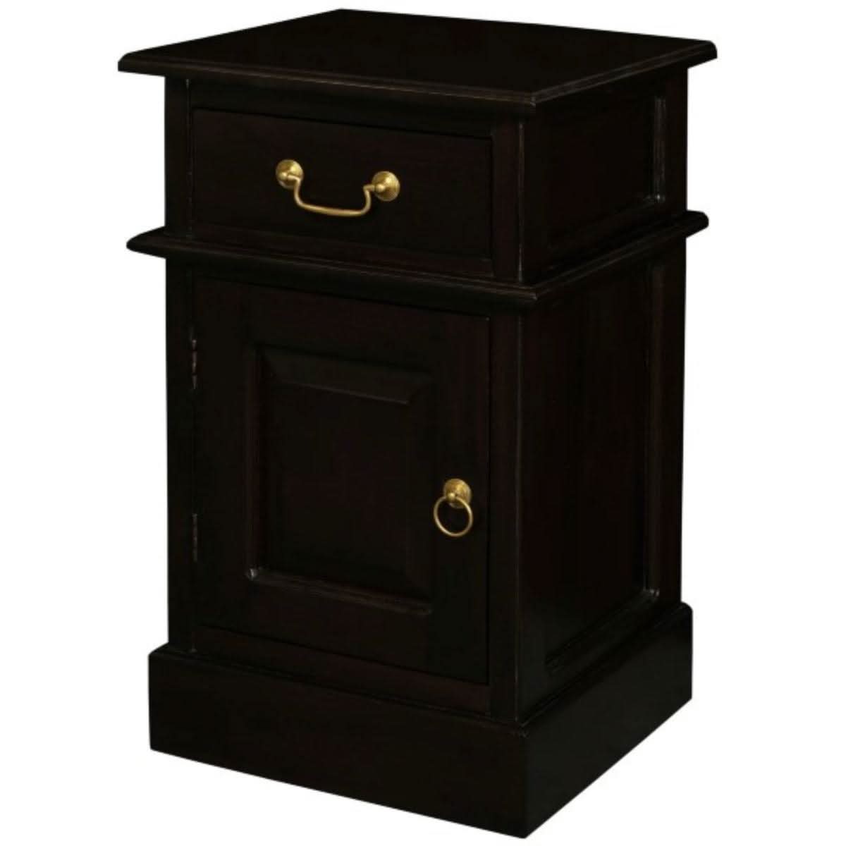 TASMANIA SOLID MAHOGANY TIMBER BEDSIDE TABLE, LEFT HAND SIDE, CHOCOLATE - MyChocolateWood