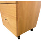 TELMA TASSIE OAK SMALL FILING CABINET IN CLEAR LACQUER ON WHEELS - MyChocolateWood