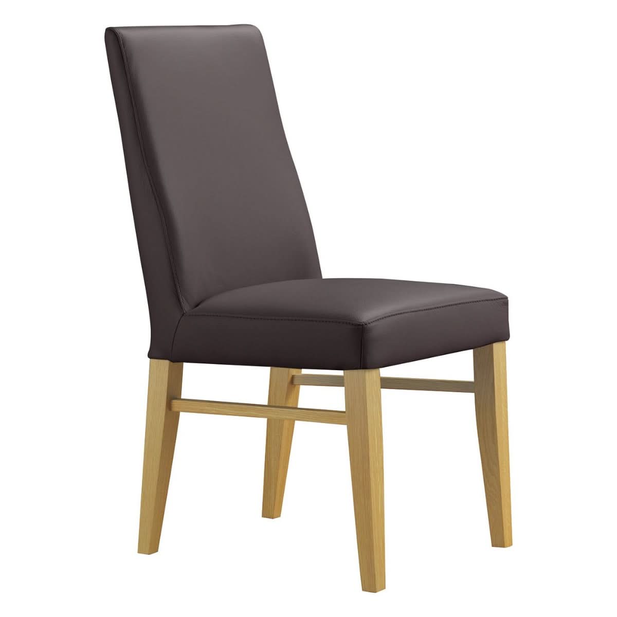 TERI TOP GRAIN LEATHER DINING CHAIR IN BROWN/WHEAT - MyChocolateWood