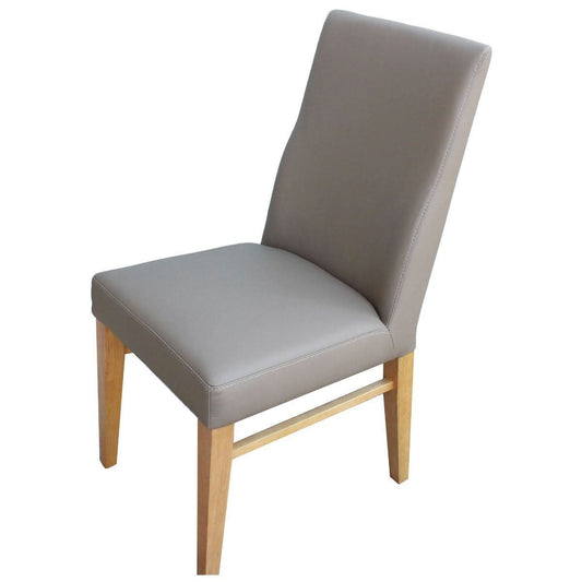 TERI TOP GRAIN LEATHER DINING CHAIR IN DARK MOCHA/WHEAT - MyChocolateWood