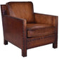 TEXAS CHAIR IN 'OLD SADDLE' TOP GRAIN CARAMEL LEATHER AND BRASS STUD TRIM - MyChocolateWood