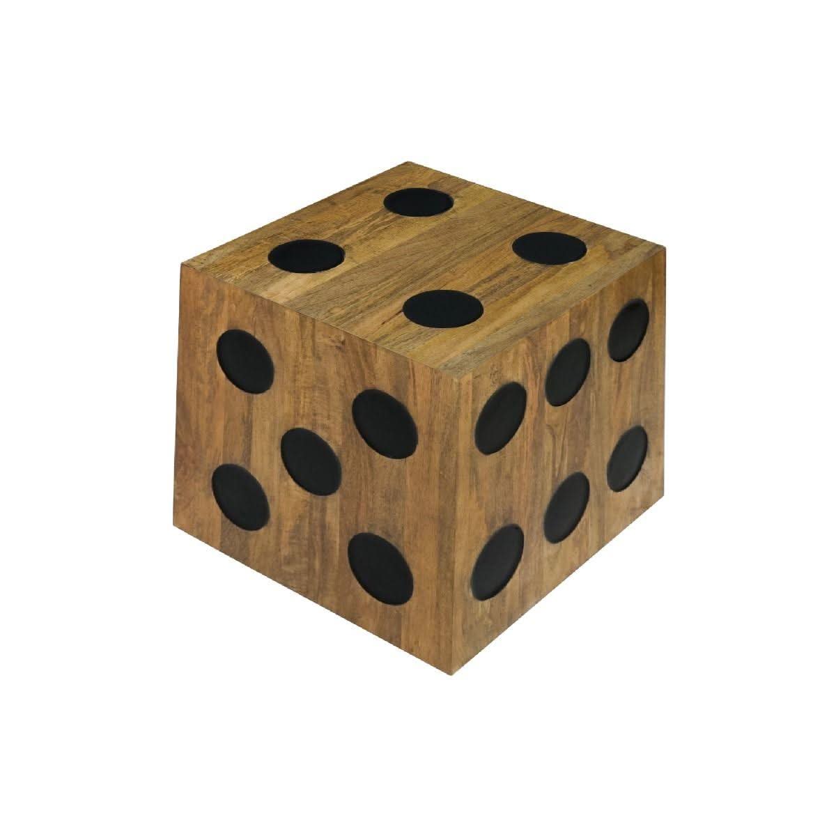 THE DICEMAN MINDI WOOD SIDE TABLE IN RUSTIC/BLACK - MyChocolateWood