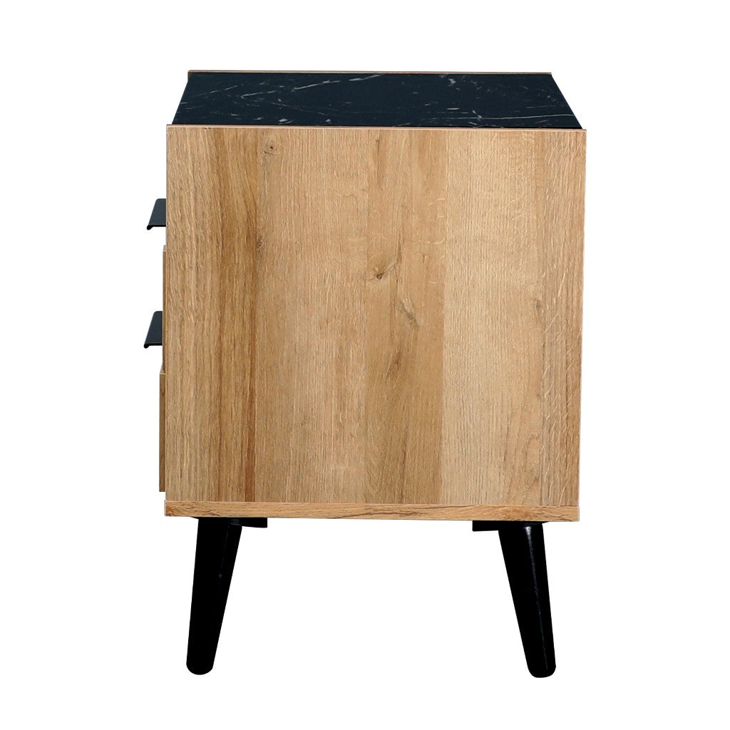 THELO 2-DRAWER BEDSIDE TABLE MANGO OAK - MyChocolateWood