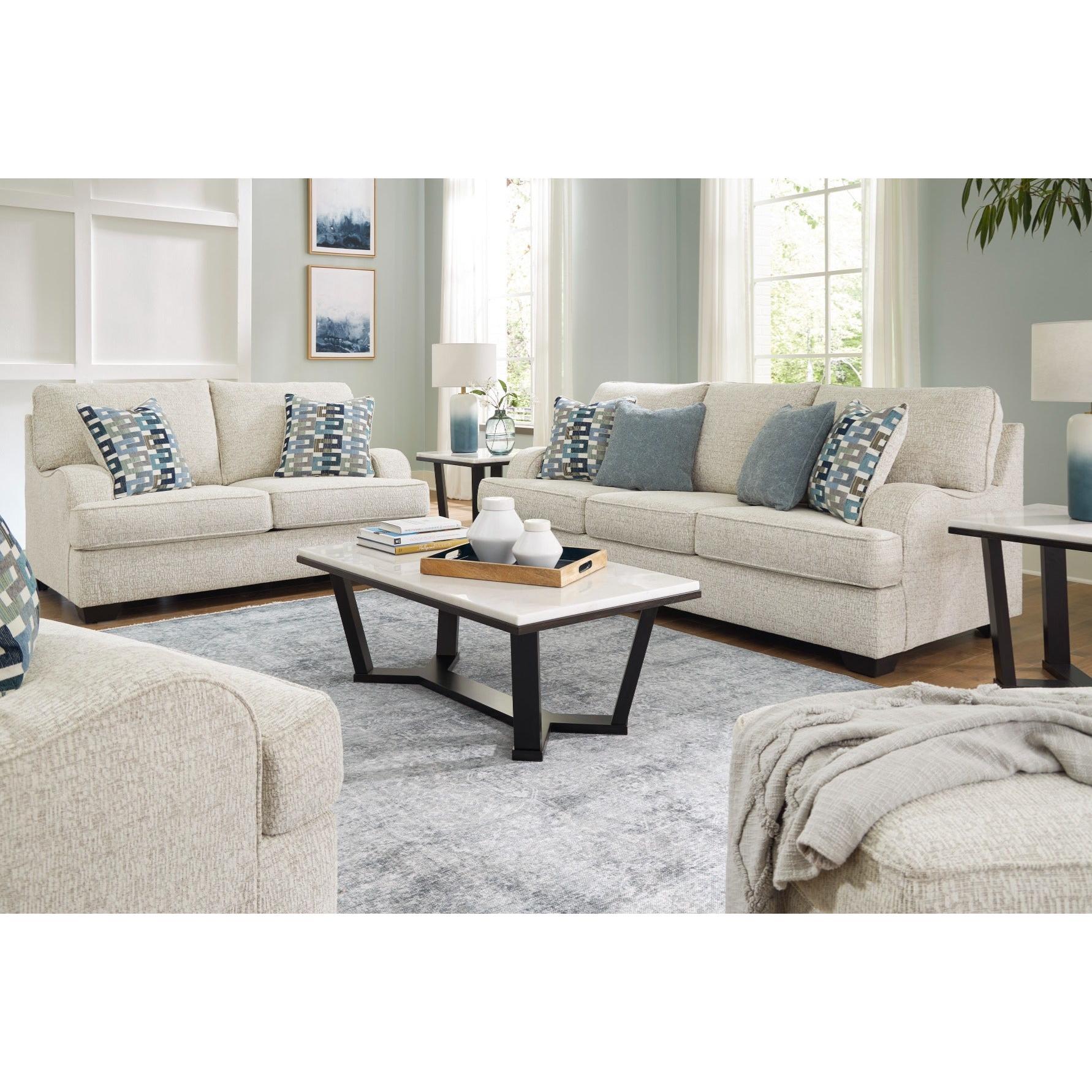 TIANA 3 + 2 LOUNGE SUITE CHENILLE POLYESTER WHITE /GREY MIX - MyChocolateWood