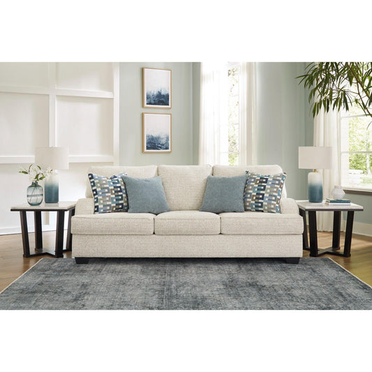TIANA 3-SEATER SOFA CHENILLE POLYESTER WHITE /GREY MIX - MyChocolateWood