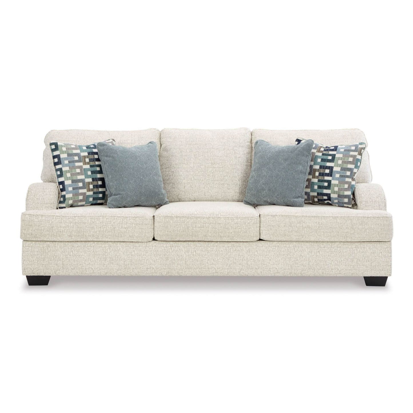 TIANA 3-SEATER SOFA CHENILLE POLYESTER WHITE /GREY MIX - MyChocolateWood