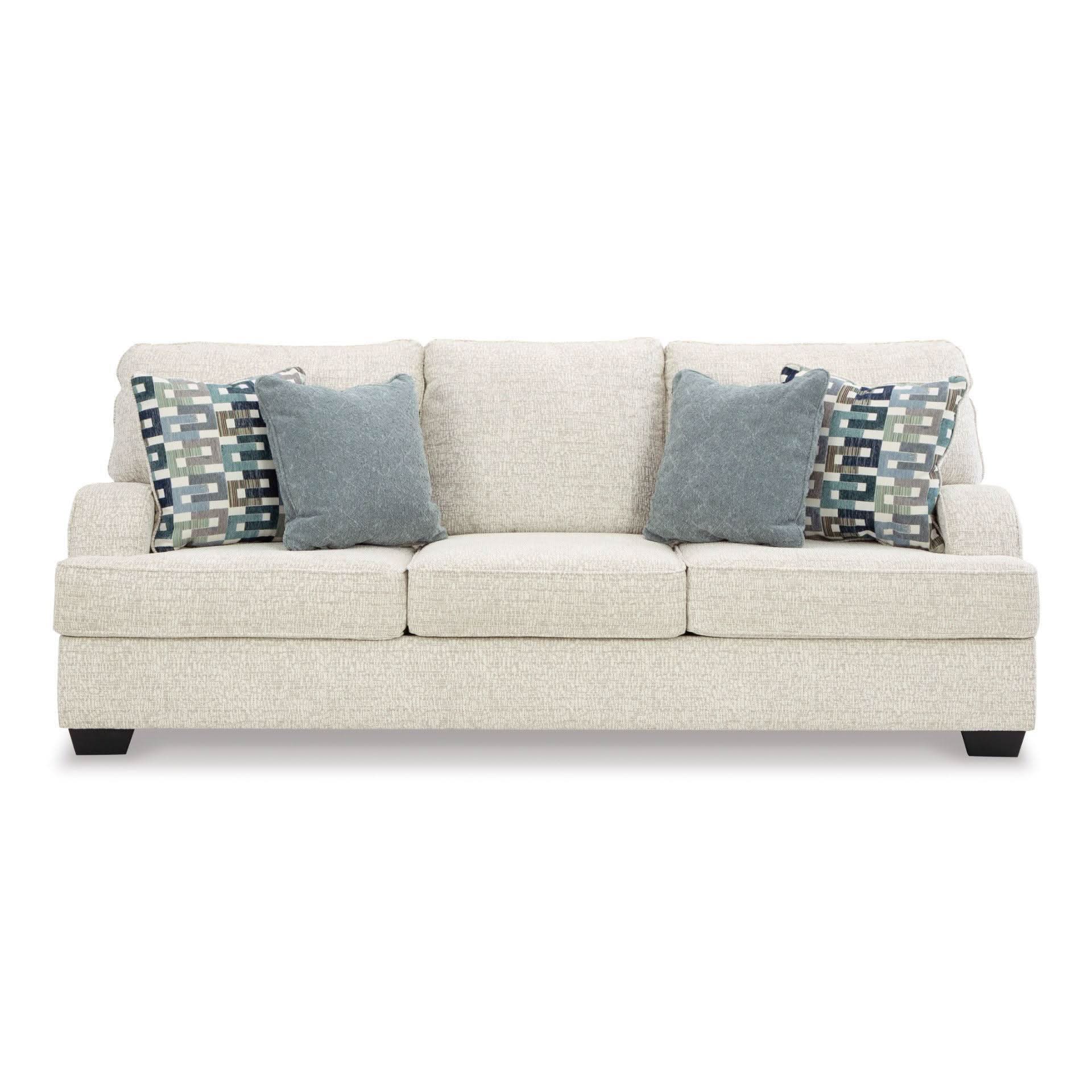 TIANA 3-SEATER SOFA CHENILLE POLYESTER WHITE /GREY MIX - MyChocolateWood