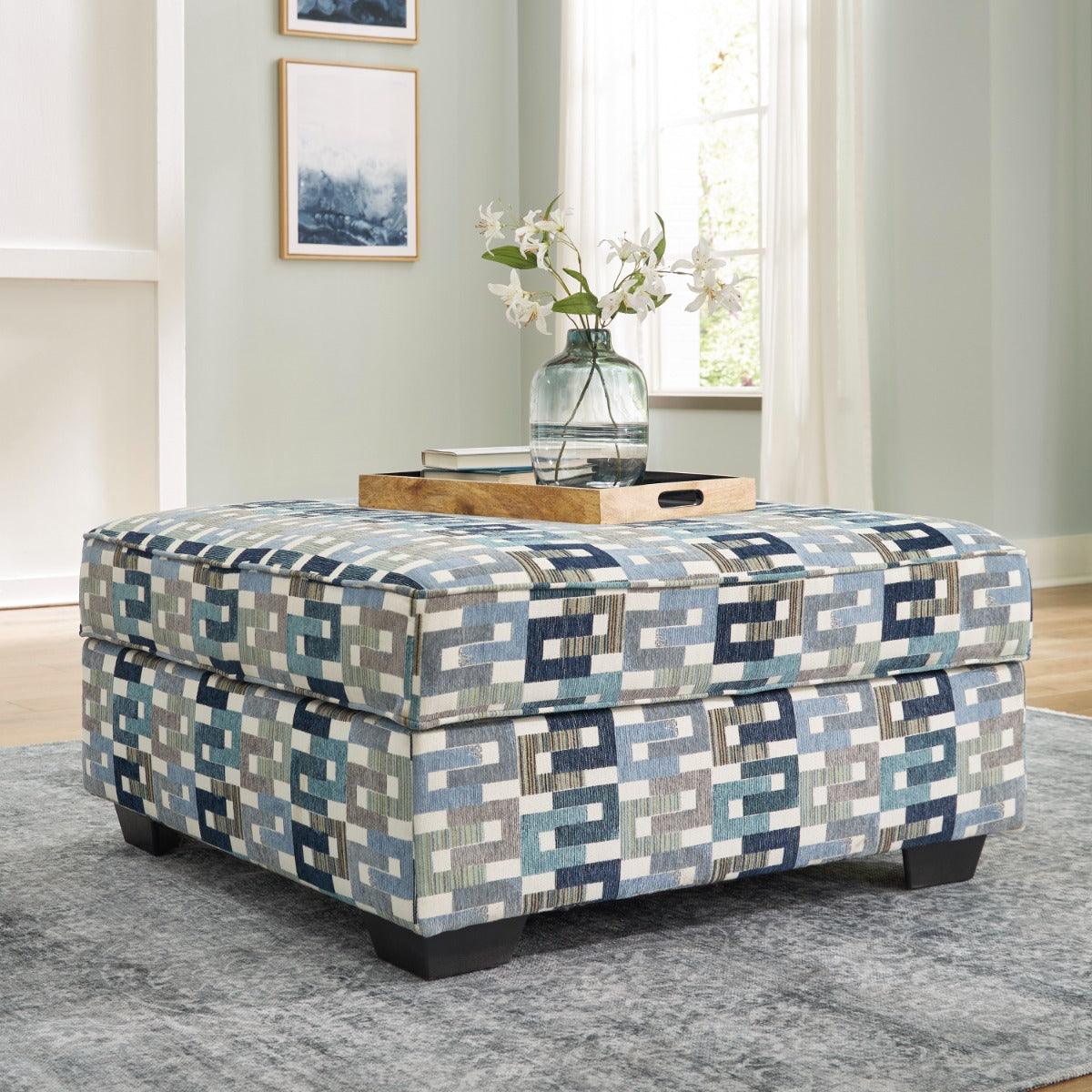 TIANA MULTI COLOURED STORAGE OTTOMAN - MyChocolateWood