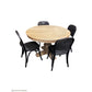 TIVOLI ROUND DINING TABLE 120CM DIAMETER +4 BERMUDA DINING CHAIRS IN BLACK - MyChocolateWood