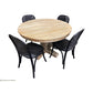 TIVOLI ROUND DINING TABLE 120CM DIAMETER +4 BERMUDA DINING CHAIRS IN BLACK - MyChocolateWood