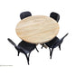 TIVOLI ROUND DINING TABLE 120CM DIAMETER +4 BERMUDA DINING CHAIRS IN BLACK - MyChocolateWood