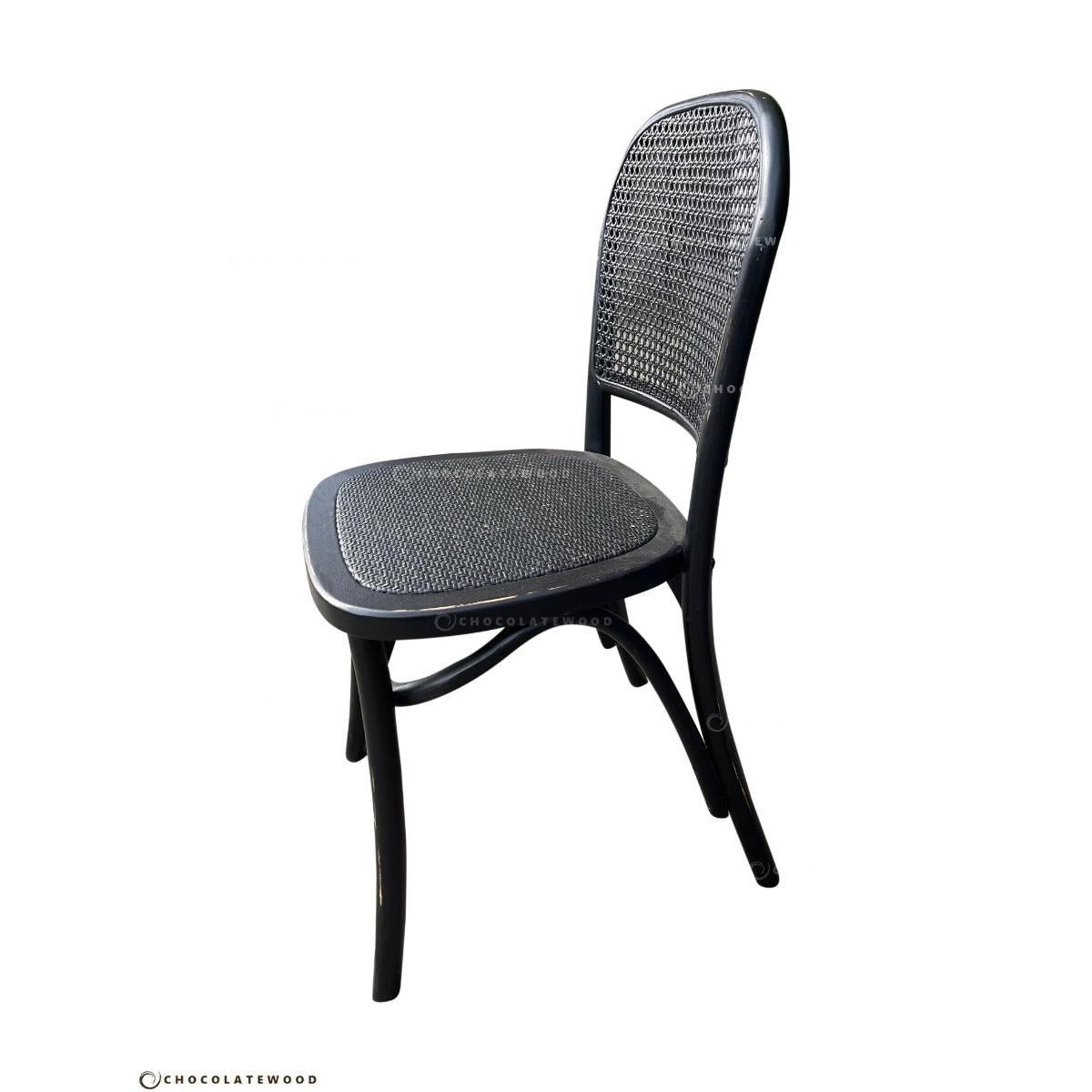 TIVOLI ROUND DINING TABLE 120CM DIAMETER +4 BERMUDA DINING CHAIRS IN BLACK - MyChocolateWood