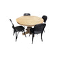 TIVOLI ROUND DINING TABLE 150CM DIAMETER +4 BERMUDA DINING CHAIRS IN BLACK - MyChocolateWood