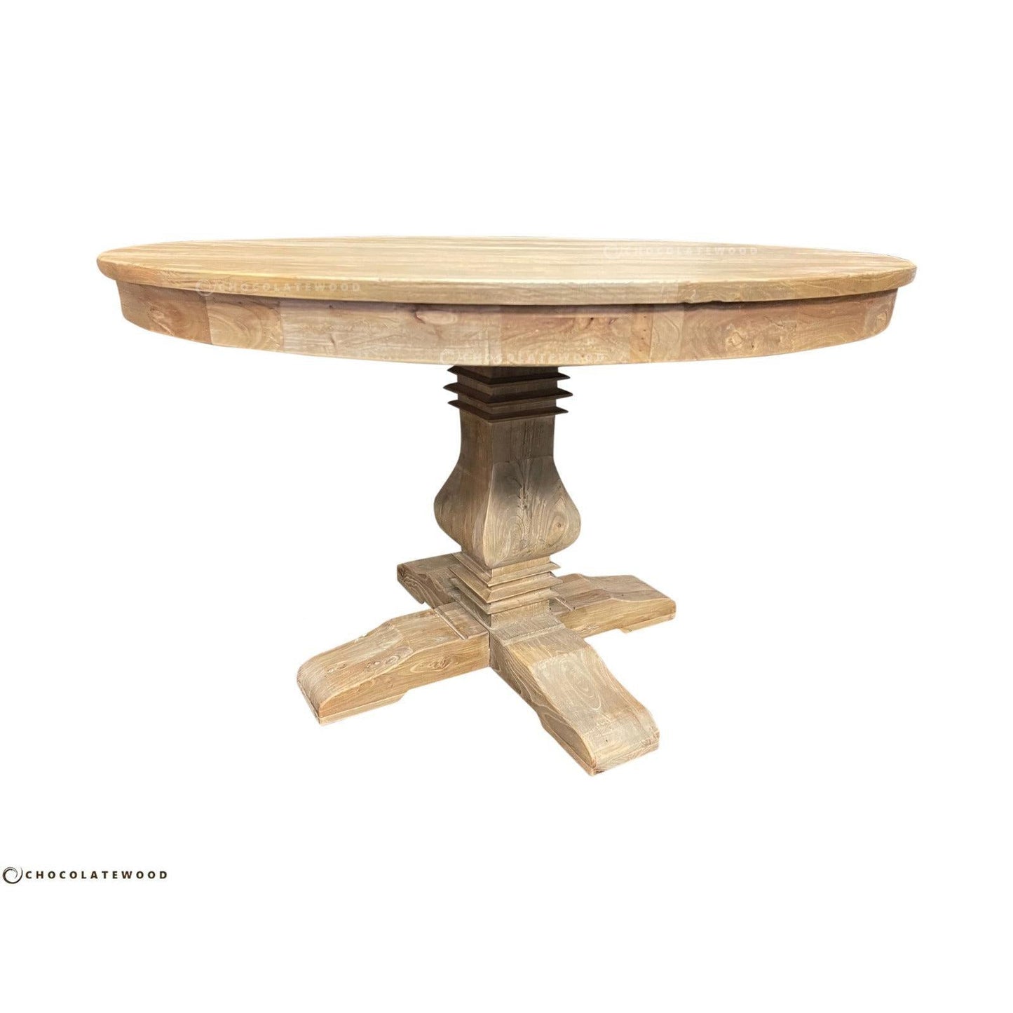 TIVOLI ROUND DINING TABLE 150CM DIAMETER +4 BERMUDA DINING CHAIRS IN BLACK - MyChocolateWood