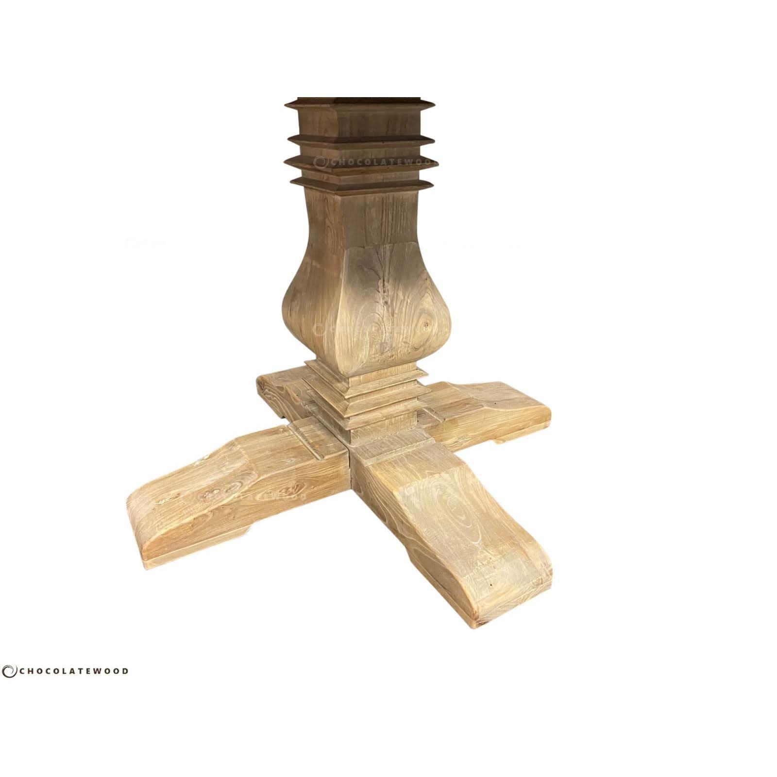 TIVOLI ROUND DINING TABLE IN RECYCLED ELM 120CM DIAMETER - MyChocolateWood