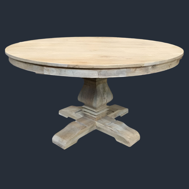 TIVOLI ROUND DINING TABLE IN RECYCLED ELM 150CM DIAMETER - MyChocolateWood