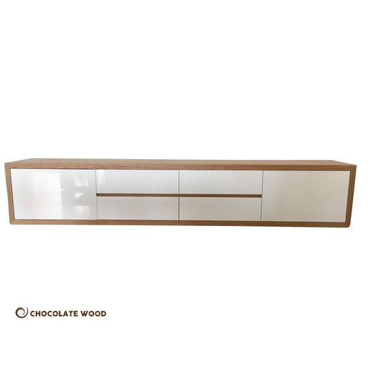 TOMAS AMERICAN OAK WALL MOUNTED TV/ENTERTAINMENT UNIT - MyChocolateWood