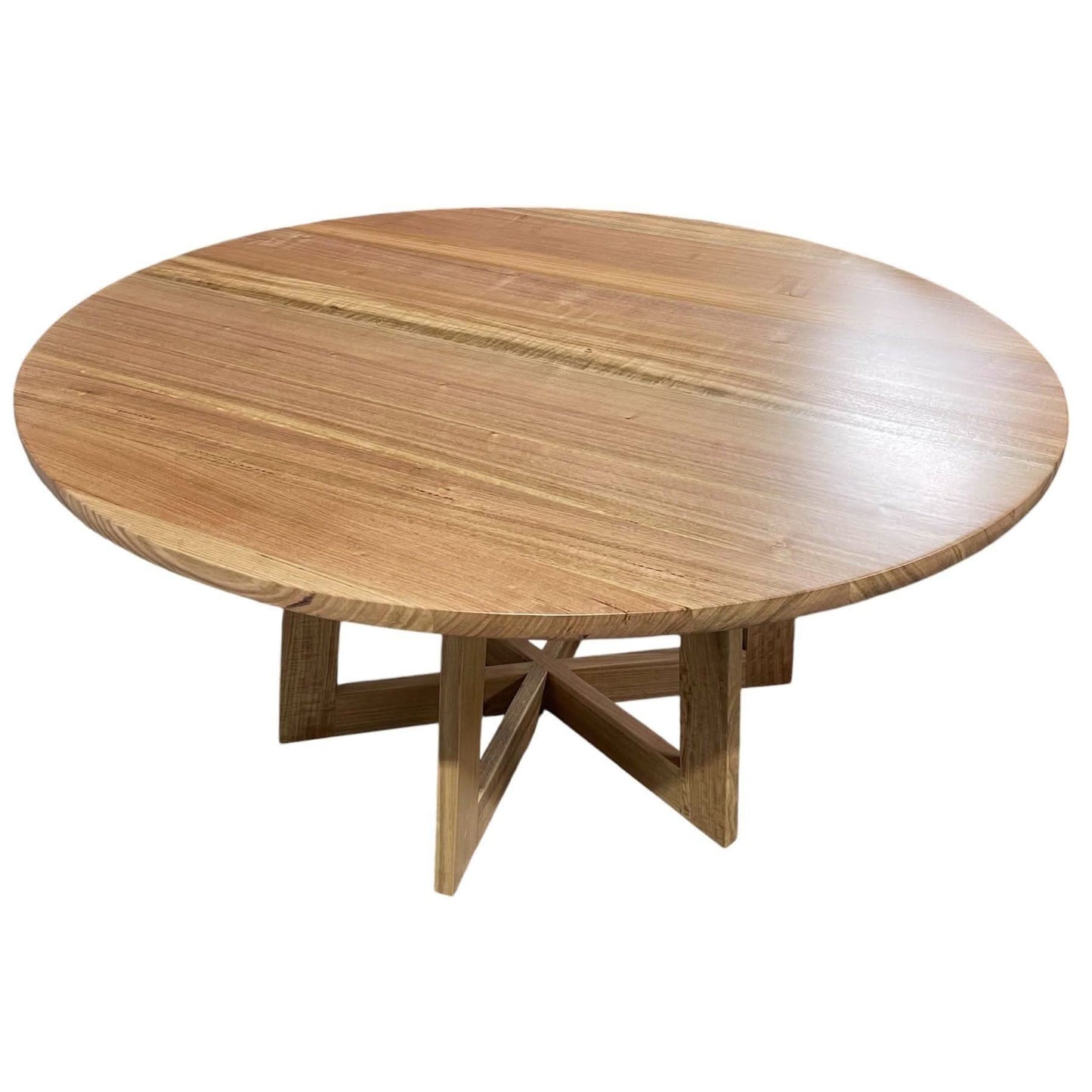 TORRENT ROUND DINING TABLE IN SOLID TASSIE OAK 180CM - CUSTOM MADE - MyChocolateWood