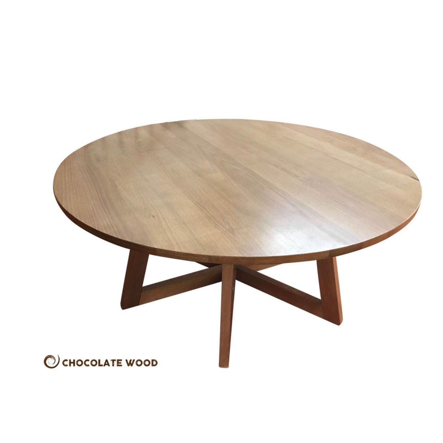 TORRENT ROUND DINING TABLE IN SOLID TASSIE OAK 180CM - CUSTOM MADE - MyChocolateWood
