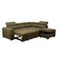 TRAYNOR FABRIC 2-SEATER W/SOFA BED & RHF CHAISE GREEN - MyChocolateWood