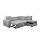 TRAYNOR FABRIC 2-SEATER W/SOFA BED & RHF CHAISE GREY - MyChocolateWood