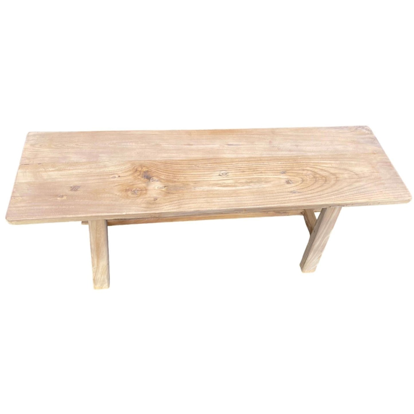 VALENCIA FARMHOUSE RUSTIC BENCH IN RECYCLED ELM FULL LENGTH 120CM - MyChocolateWood