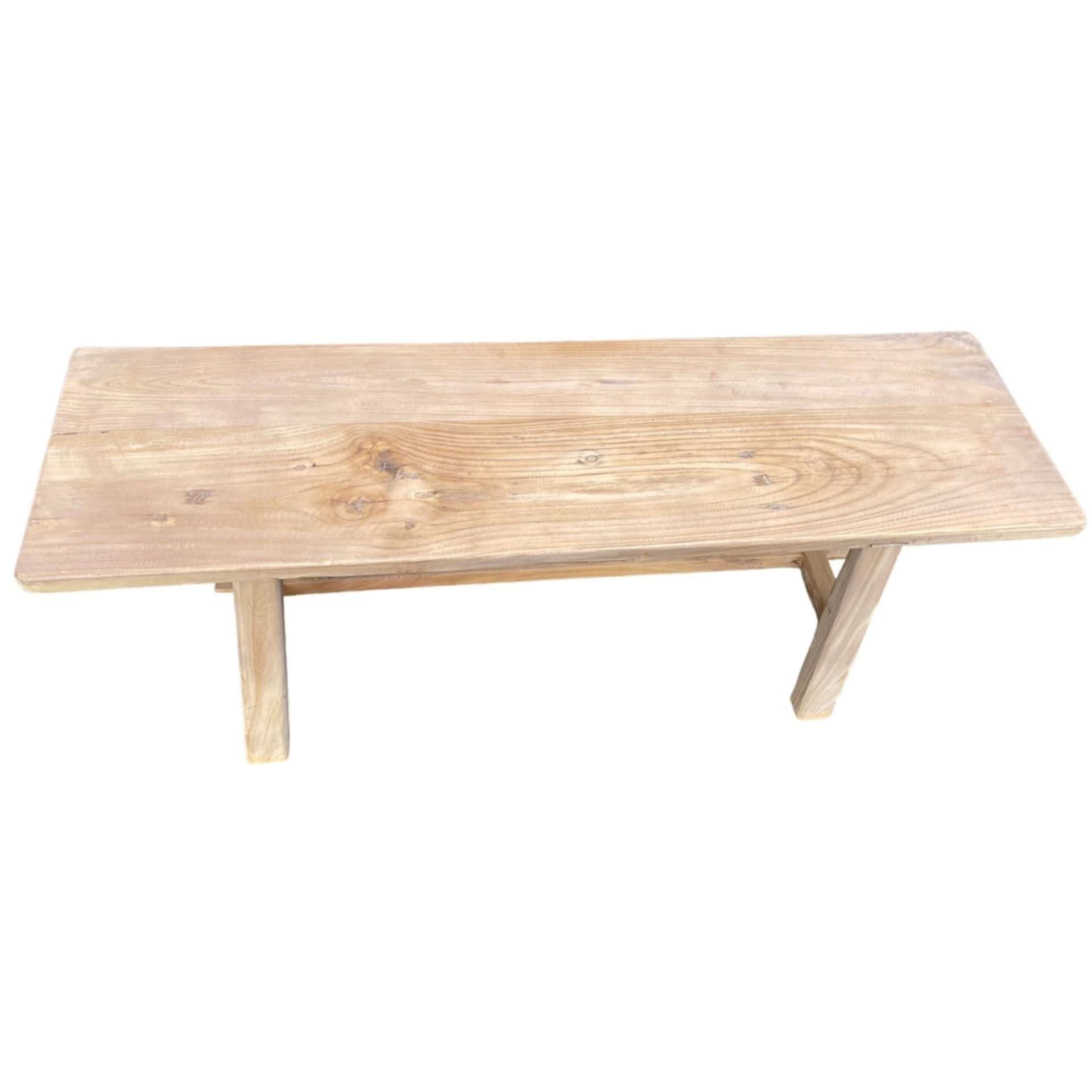 VALENCIA FARMHOUSE RUSTIC BENCH IN RECYCLED ELM FULL LENGTH 120CM - MyChocolateWood