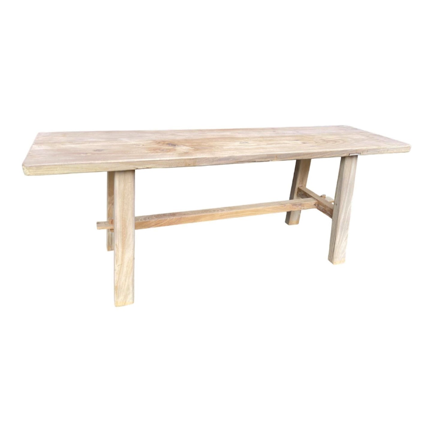 VALENCIA FARMHOUSE RUSTIC BENCH IN RECYCLED ELM FULL LENGTH 120CM - MyChocolateWood