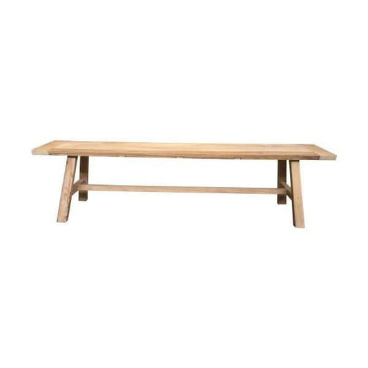 VALENCIA FARMHOUSE RUSTIC BENCH IN RECYCLED ELM FULL LENGTH 180CM - MyChocolateWood