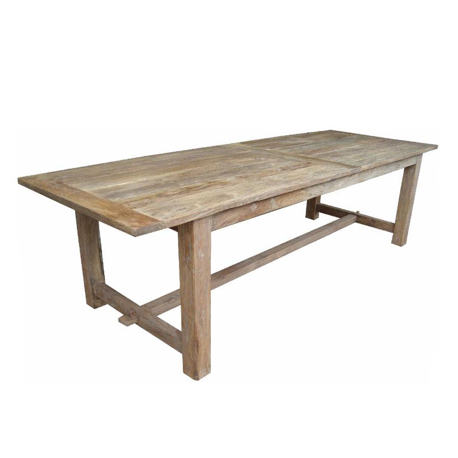 VALENCIA RECYCLED ELM FARMHOUSE DINING TABLE 240CM NATURAL WITH RAW FINISH - MyChocolateWood