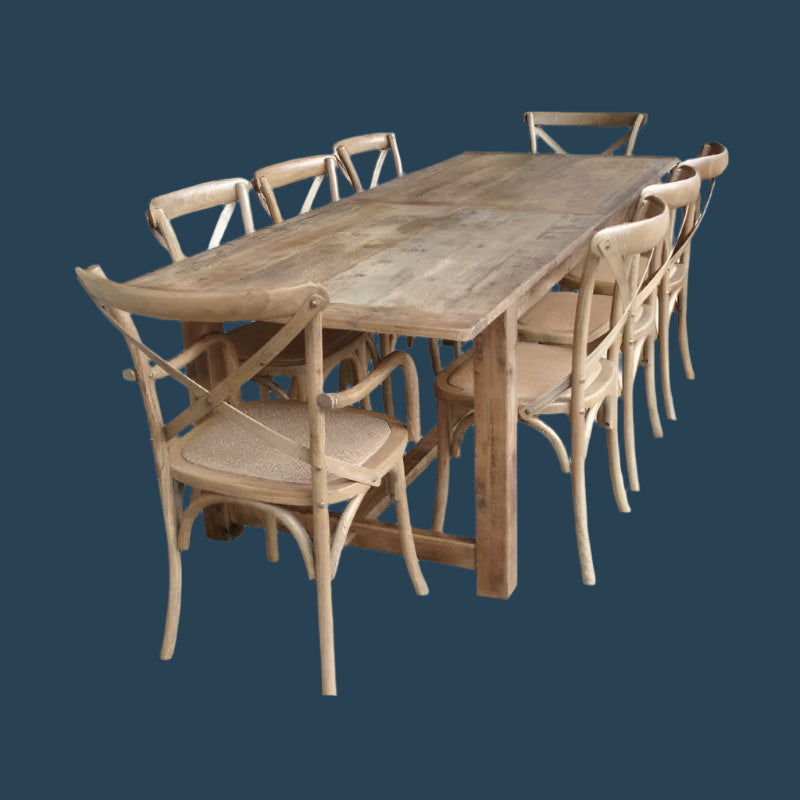 VALENCIA RECYCLED ELM FARMHOUSE DINING TABLE 290CM - MyChocolateWood