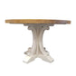 VALENTINA RECLAIMED ELM WOOD ROUND DINING TABLE 120CM- DISTRESSED WHITE BASE - MyChocolateWood