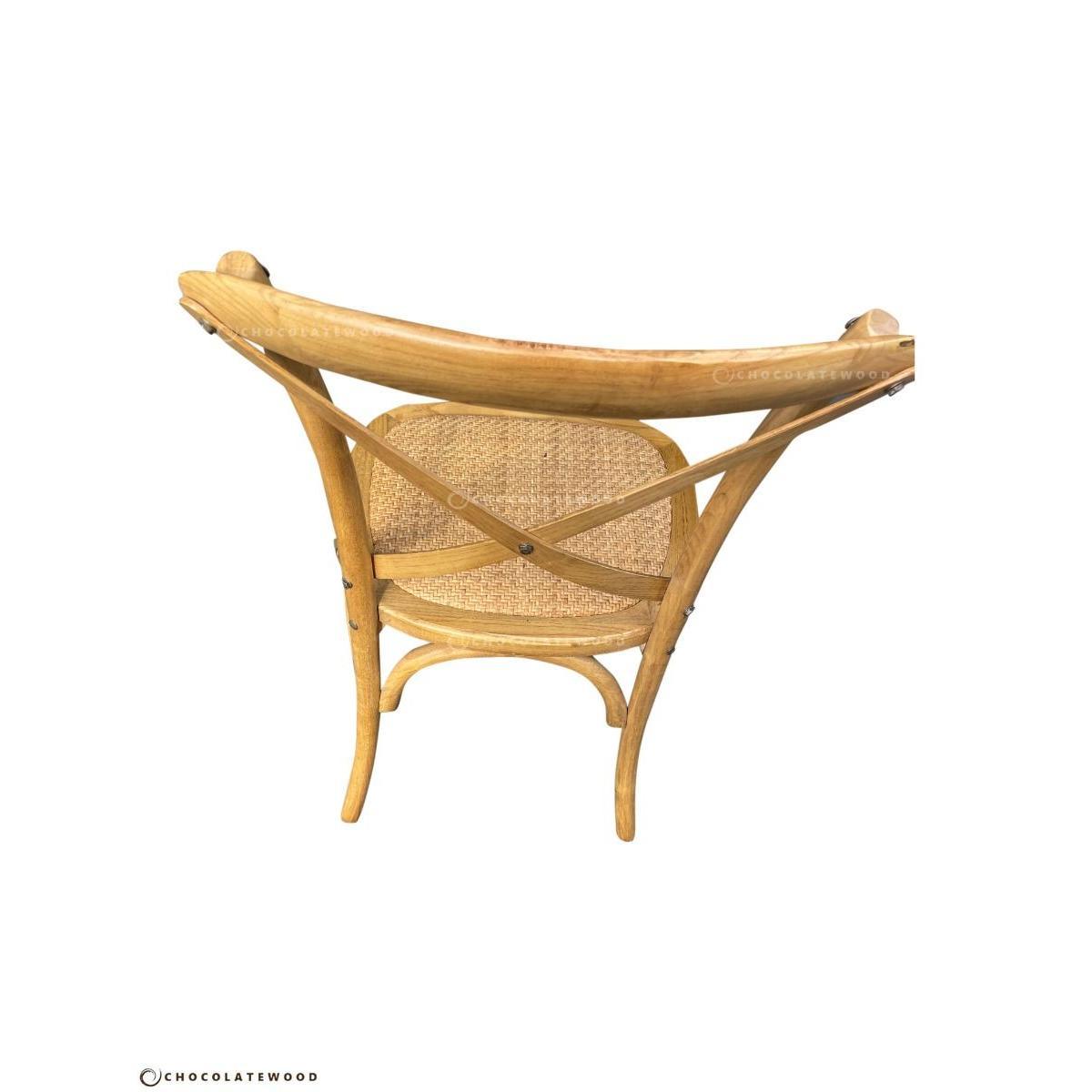 VALENTINA RECLAIMED ELMWOOD ROUND DINING TABLE 120CM- ALL NATURAL+ 5 MELROSE CROSS BACK CHAIRS IN NATURAL - MyChocolateWood