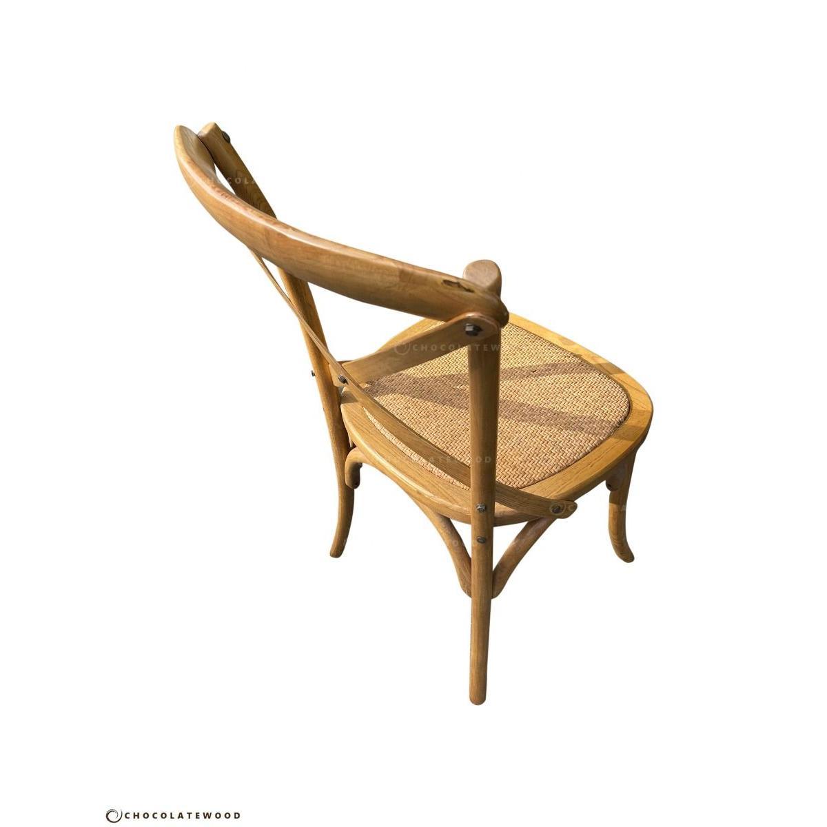 VALENTINA RECLAIMED ELMWOOD ROUND DINING TABLE 120CM- ALL NATURAL+ 5 MELROSE CROSS BACK CHAIRS IN NATURAL - MyChocolateWood