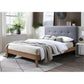VARGAS FABRIC QUEEN BED WITH USB DARK GREY