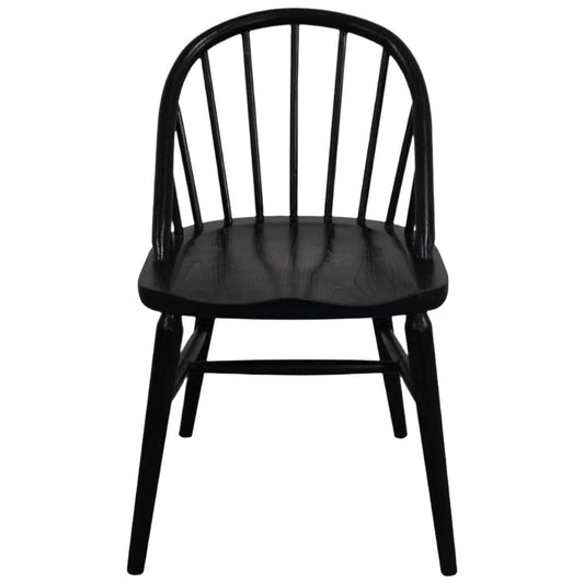 VERA SOLID OAK DINING CHAIRS IN BLACK SET OF 2 - MyChocolateWood