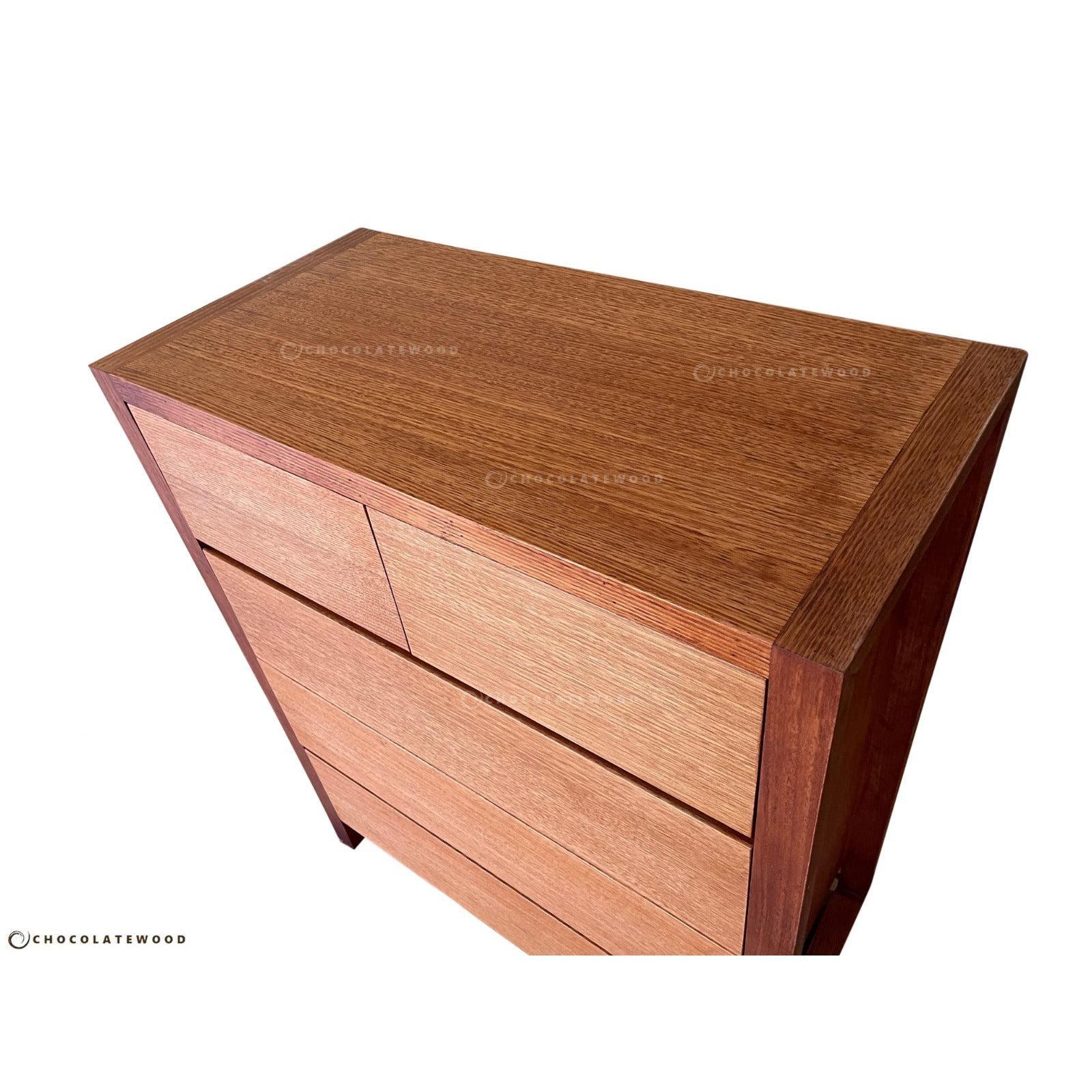 VERMONT TASSIE OAK 5 DRAWER TALLBOY/5 DRAWER CHEST OF DRAWERS - AUSTRALIAN CUSTOM MADE - MyChocolateWood