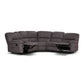 VERNON RHINO FABRIC CORNER MODULAR WITH BOTH END RECLINERS LOUNGE IN COFFEE  - MyChocolateWood