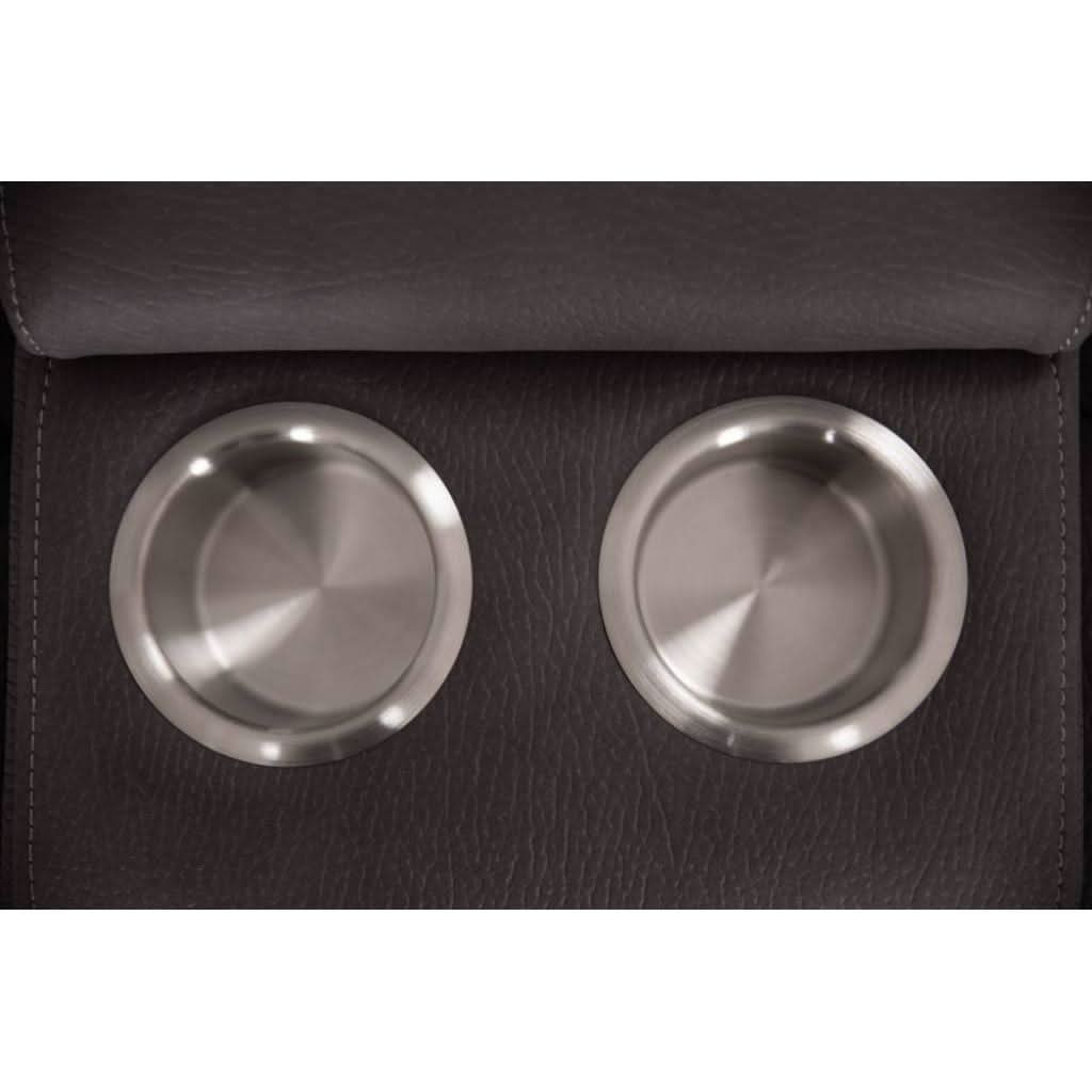 VERNON RHINO FABRIC CORNER MODULAR WITH BOTH END RECLINERS LOUNGE IN COFFEE  - MyChocolateWood