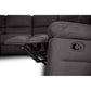 VERNON RHINO FABRIC CORNER MODULAR WITH BOTH END RECLINERS LOUNGE IN COFFEE  - MyChocolateWood