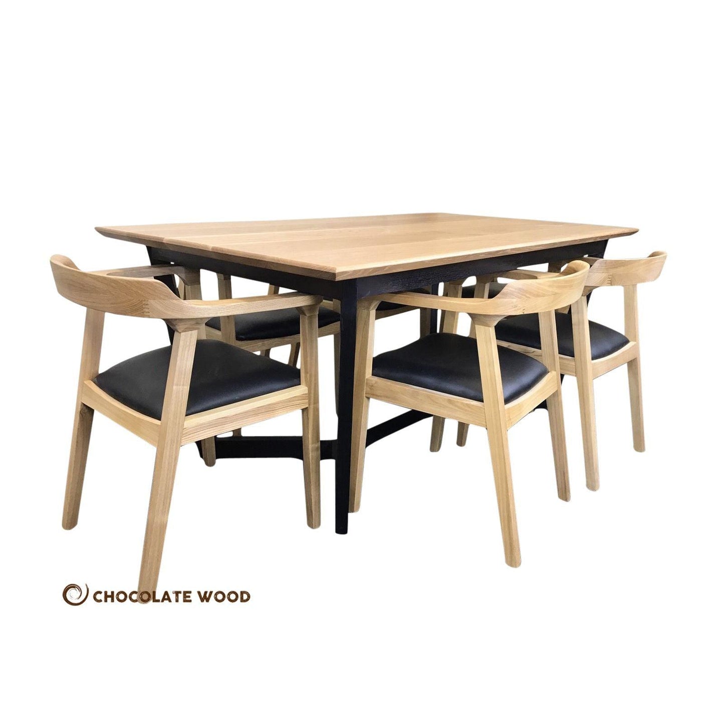 VERONICA 2-TONE SOLID AMERICAN OAK 7 PIECE DINING SET - AUSTRALIA MADE TO ORDER - MyChocolateWood
