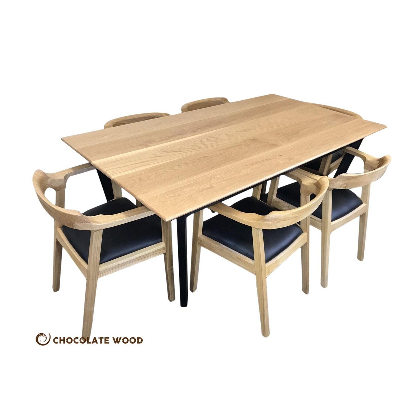 VERONICA 2-TONE SOLID AMERICAN OAK 7 PIECE DINING SET - AUSTRALIA MADE TO ORDER - MyChocolateWood
