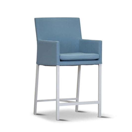Versa Fixed Bar Chair, White / Blue - MyChocolateWood