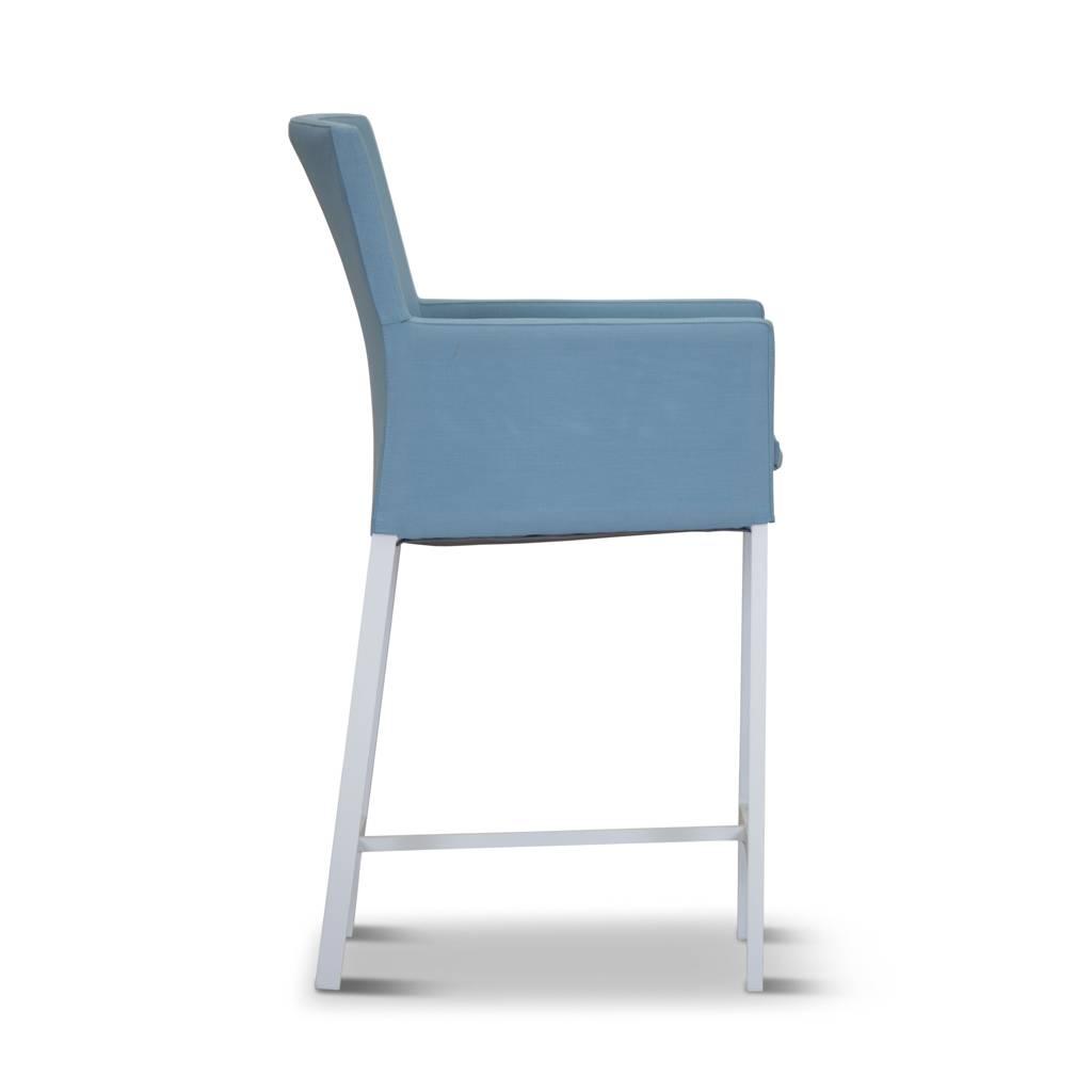 Versa Fixed Bar Chair, White / Blue - MyChocolateWood