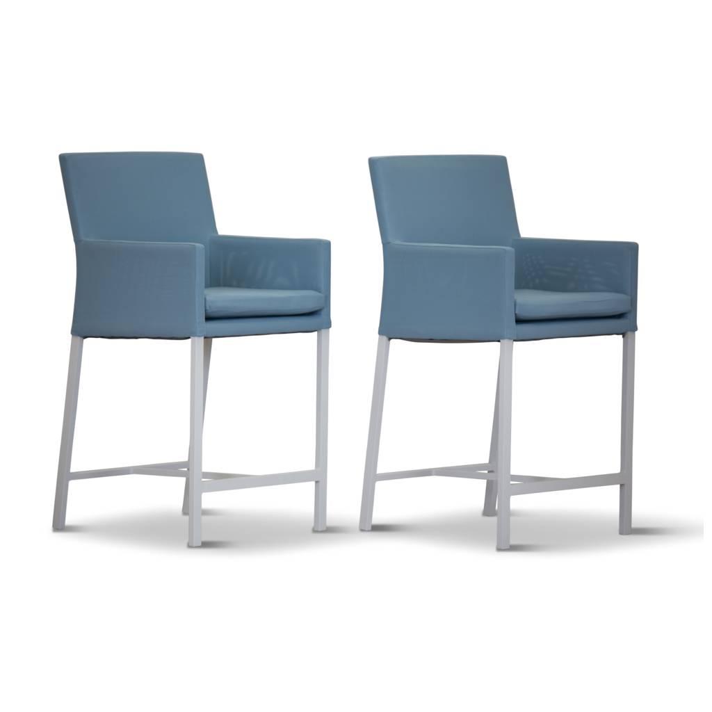 Versa Fixed Bar Chair, White / Blue - MyChocolateWood