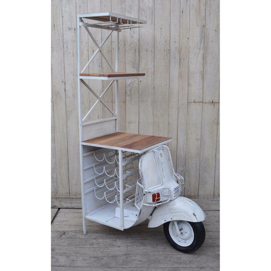 VESPA SCOOTER BAR / WINE RACK / DISPLAY CABINET / SHELF - ON BODY OF VESPA - MyChocolateWood